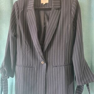 Reset by Jane Classic Blue Pinstrup Button Front  Blazer‎ Size M